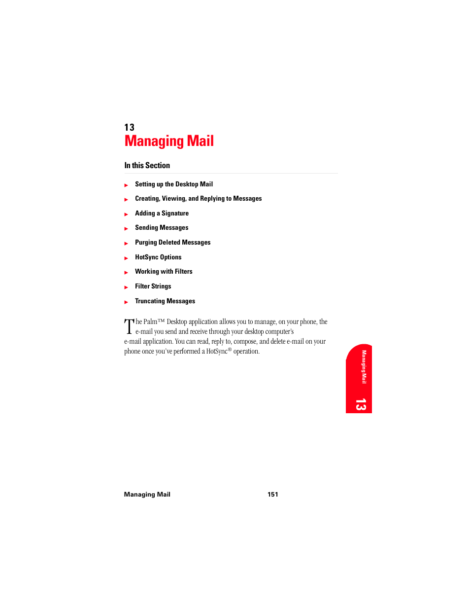 Managing mail, 13 m 13 | Samsung 010505D5 User Manual | Page 152 / 307