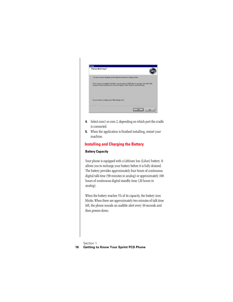 Installing and charging the battery, Battery capacity | Samsung 010505D5 User Manual | Page 19 / 307