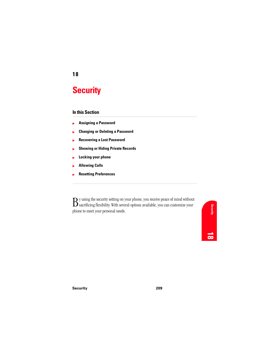 Security, 18 se 18 | Samsung 010505D5 User Manual | Page 210 / 307