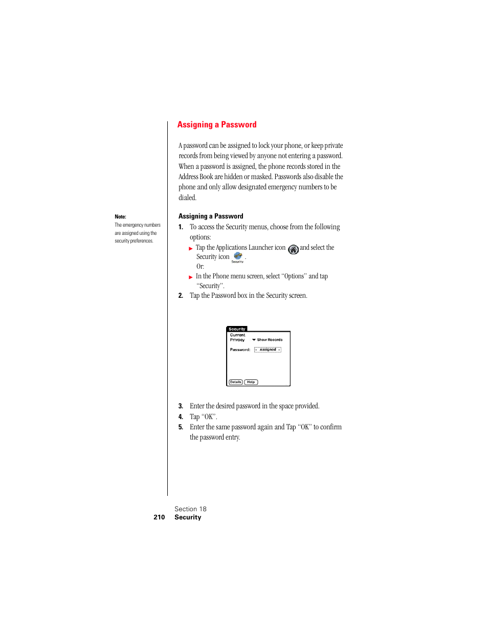 Assigning a password | Samsung 010505D5 User Manual | Page 211 / 307