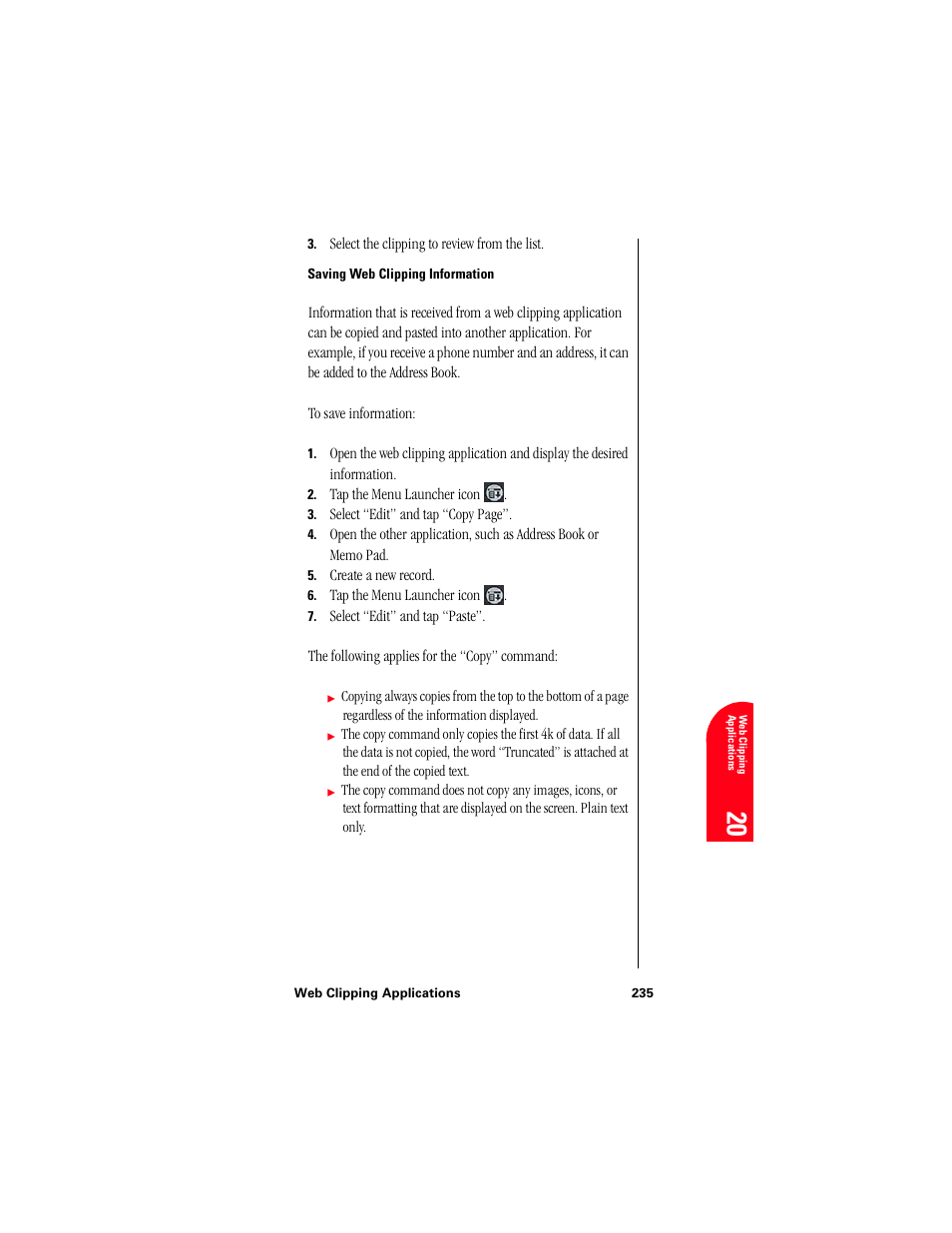 Saving web clipping information | Samsung 010505D5 User Manual | Page 236 / 307