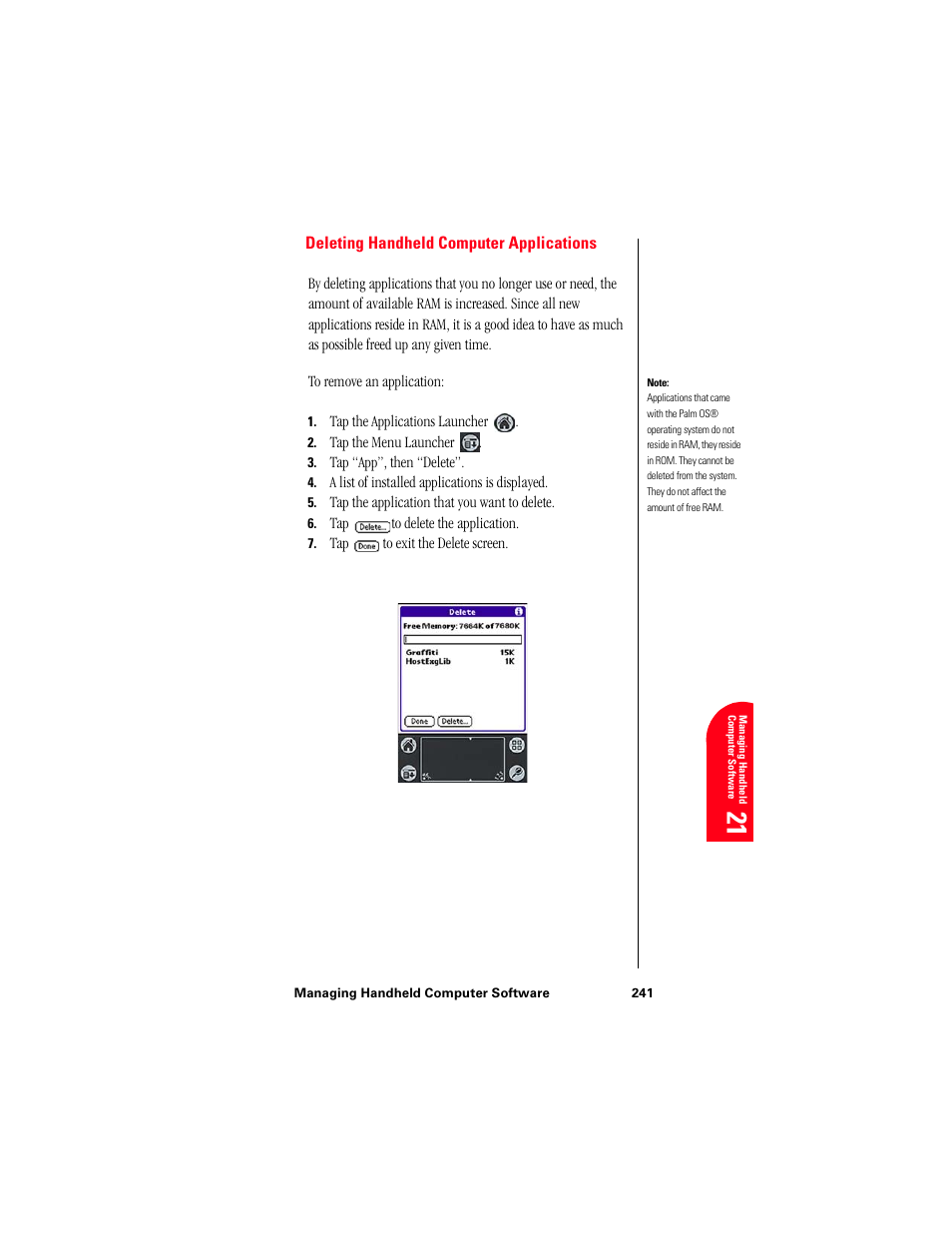 Deleting handheld computer applications | Samsung 010505D5 User Manual | Page 242 / 307