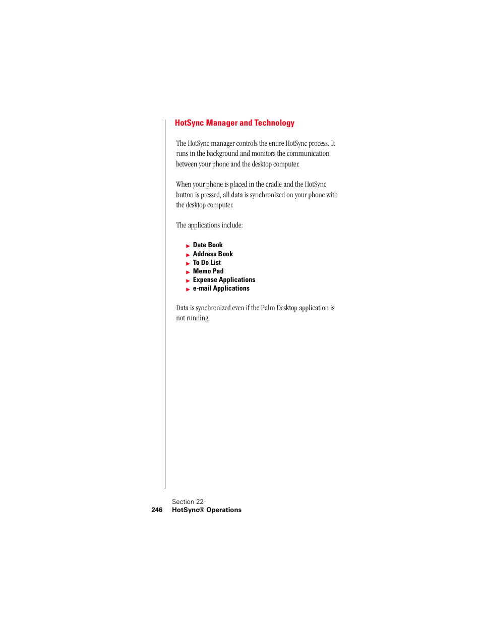 Hotsync manager and technology | Samsung 010505D5 User Manual | Page 247 / 307