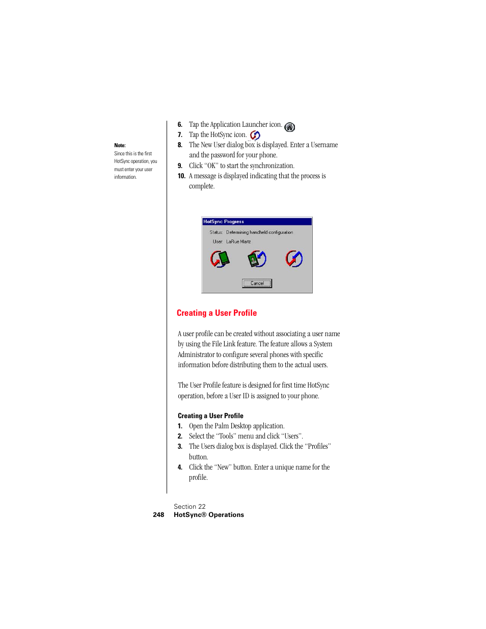 Creating a user profile | Samsung 010505D5 User Manual | Page 249 / 307