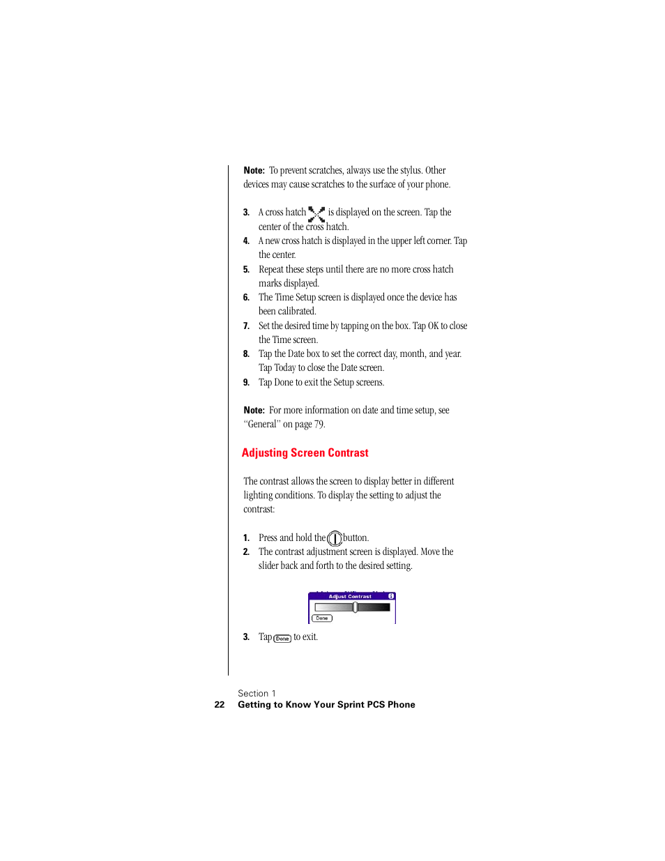 Adjusting screen contrast | Samsung 010505D5 User Manual | Page 25 / 307