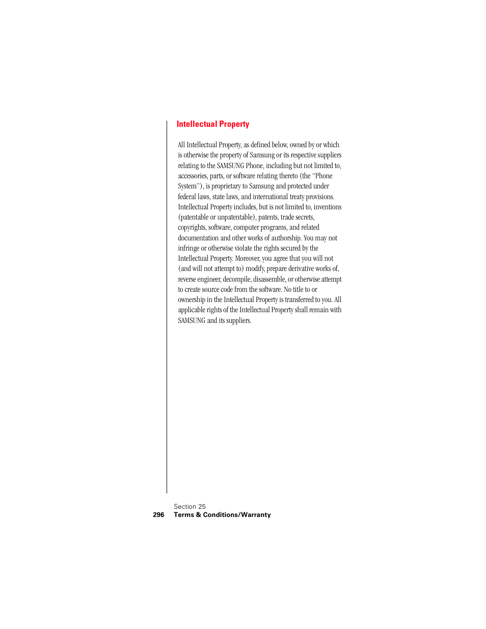 Intellectual property | Samsung 010505D5 User Manual | Page 297 / 307