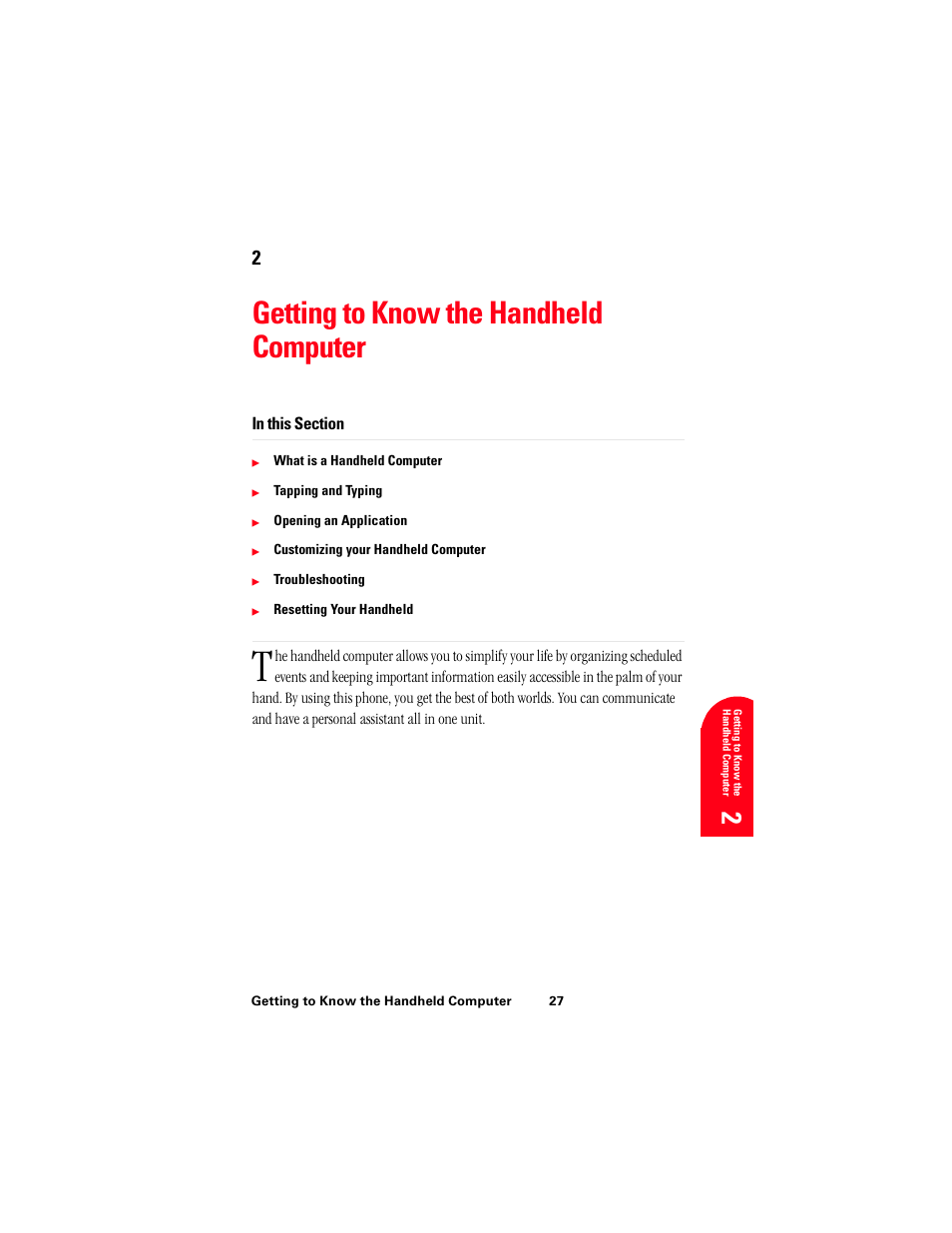 Getting to know the handheld computer, 2ge 2 | Samsung 010505D5 User Manual | Page 30 / 307