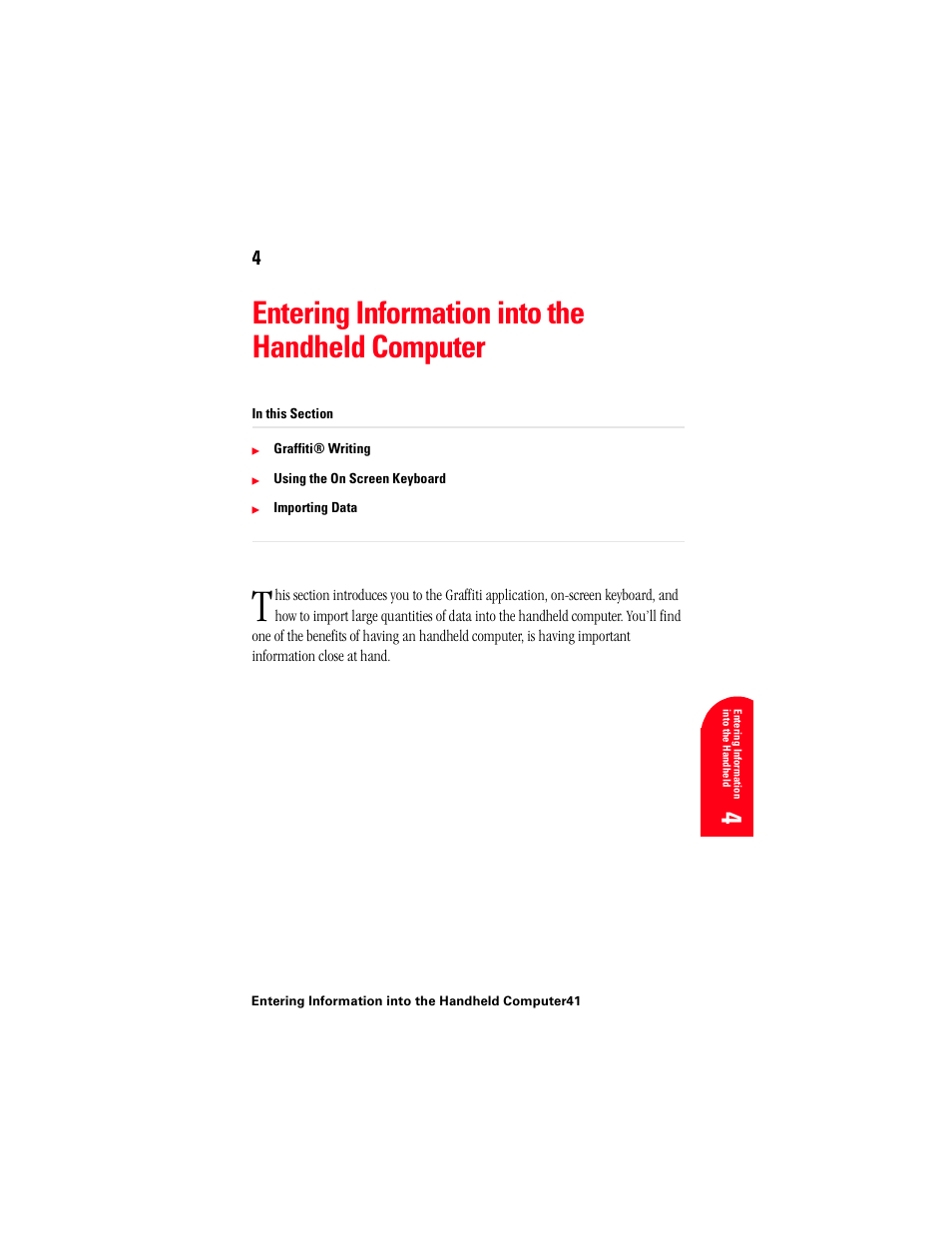 Entering information into the handheld computer, 4en 4 | Samsung 010505D5 User Manual | Page 44 / 307