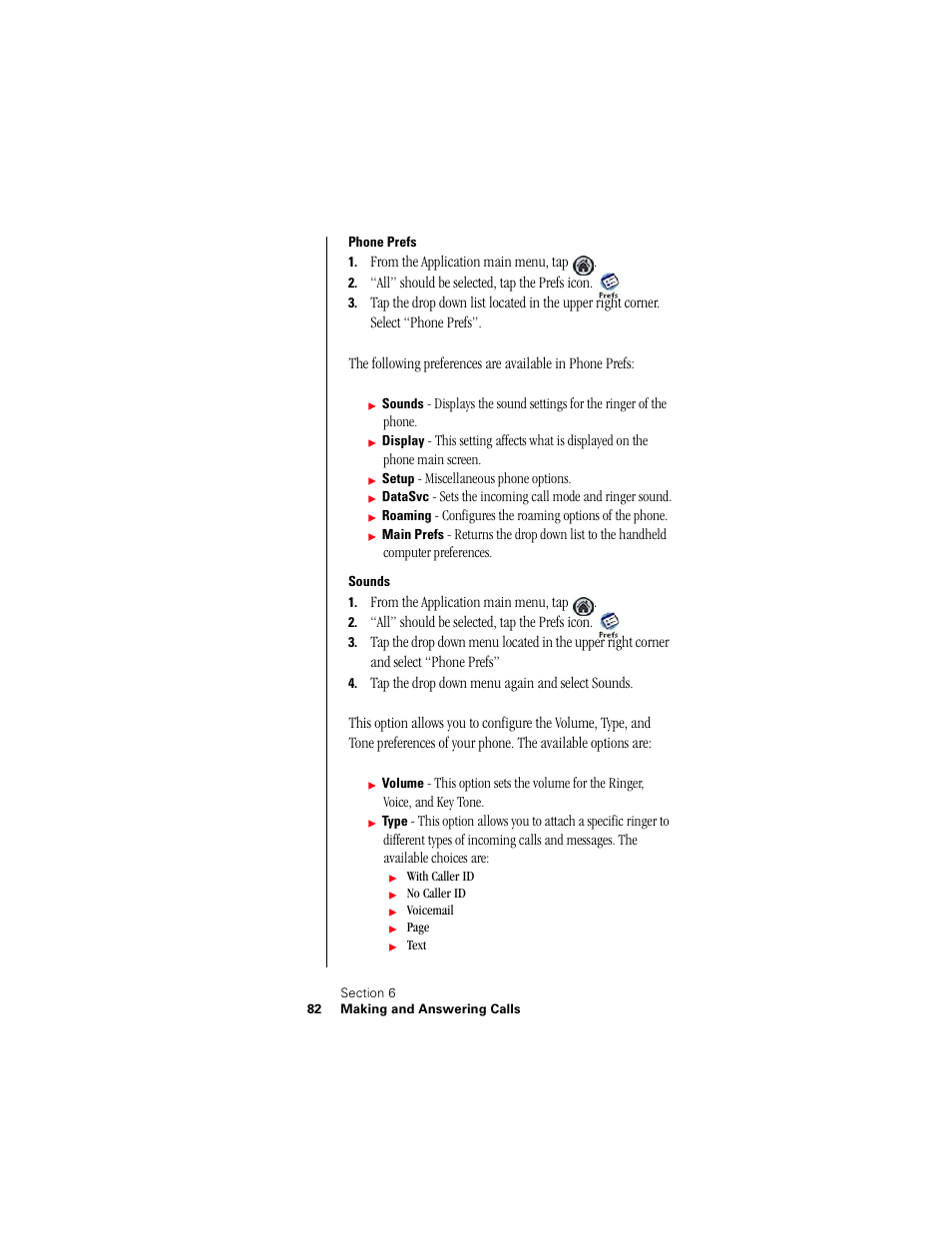 Phone prefs, Sounds | Samsung 010505D5 User Manual | Page 85 / 307