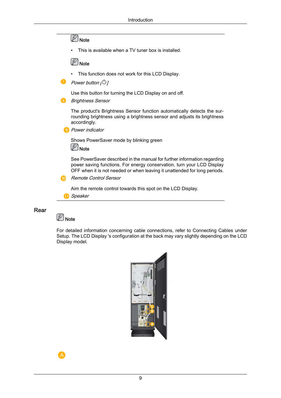 Rear | Samsung SYNCMASTER 460TMN User Manual | Page 10 / 59