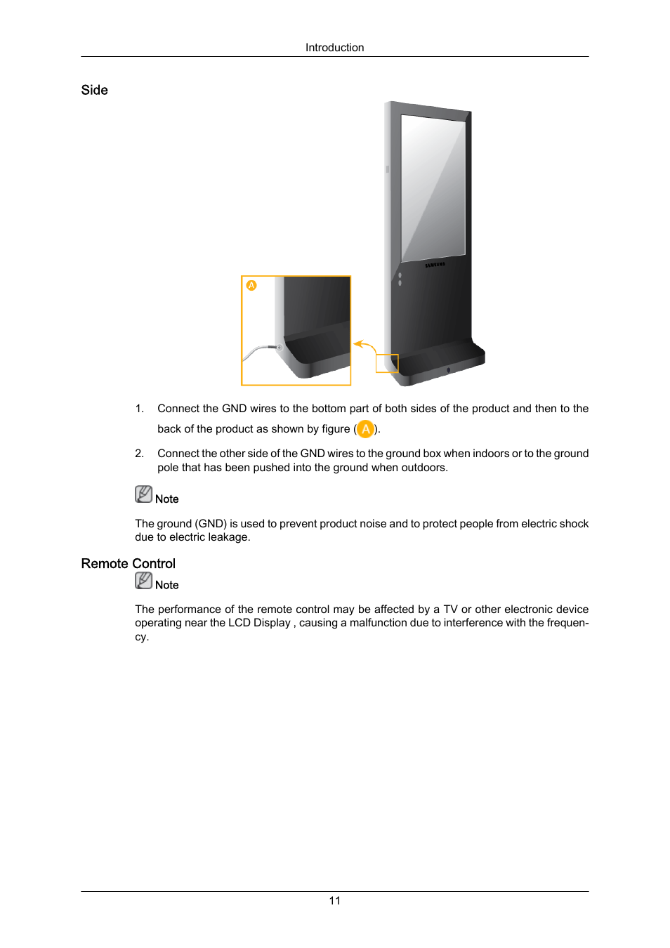 Side, Remote control | Samsung SYNCMASTER 460TMN User Manual | Page 12 / 59