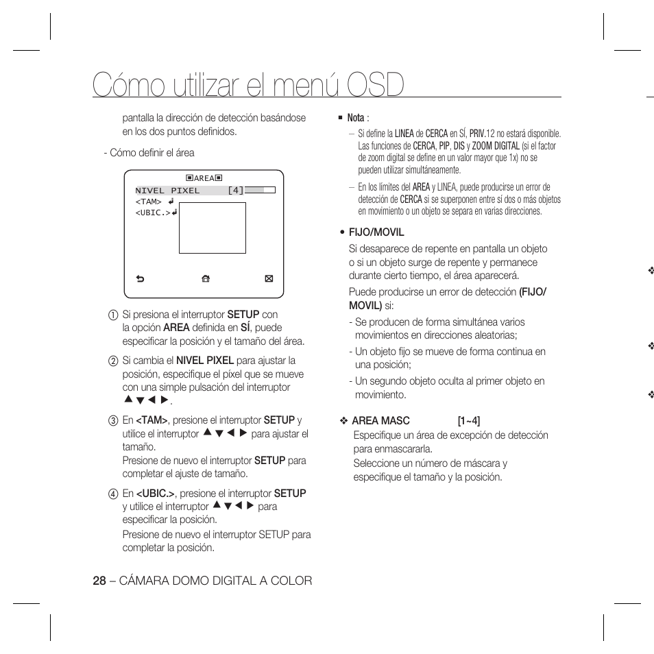 Cómo utilizar el menú osd | Samsung DOME SCC-B5369 User Manual | Page 101 / 146
