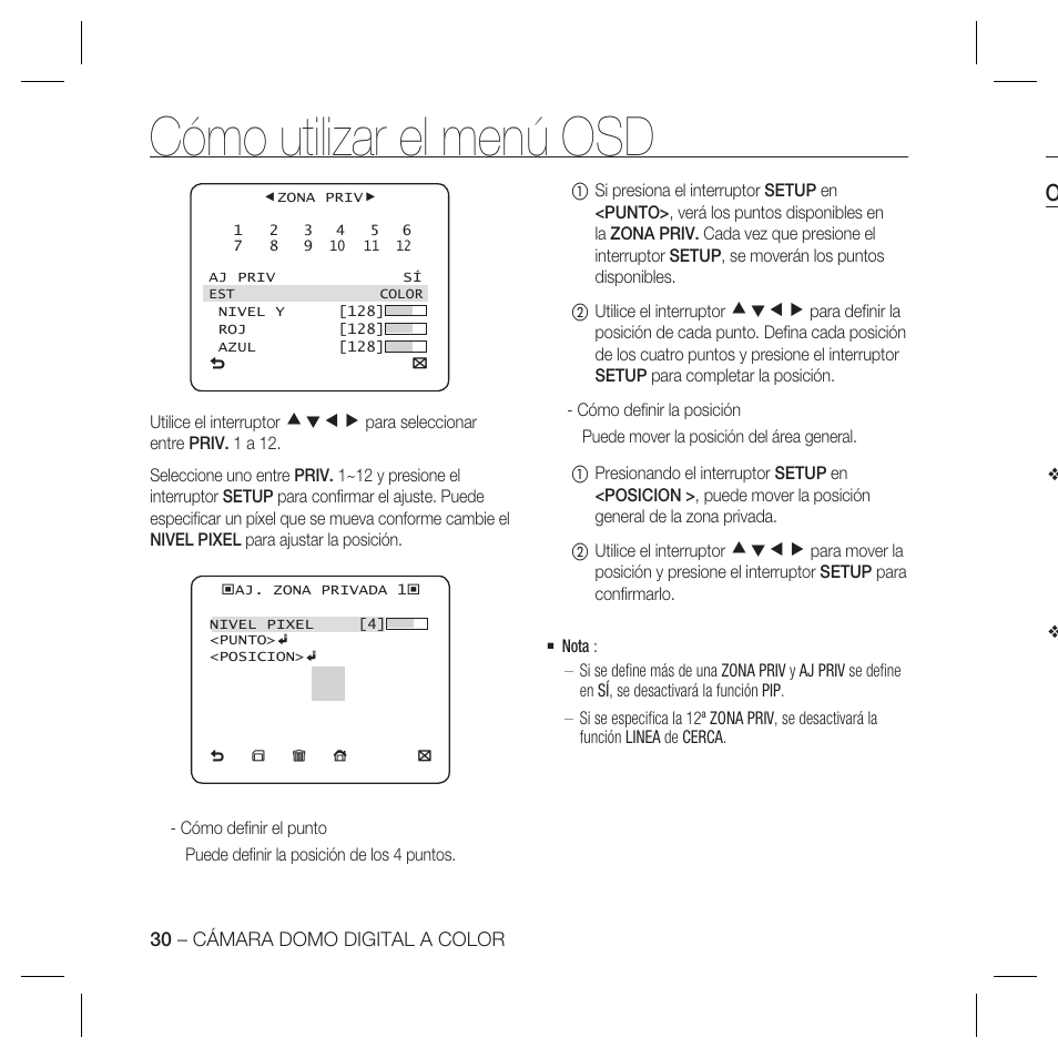 Cómo utilizar el menú osd, Cdef | Samsung DOME SCC-B5369 User Manual | Page 103 / 146