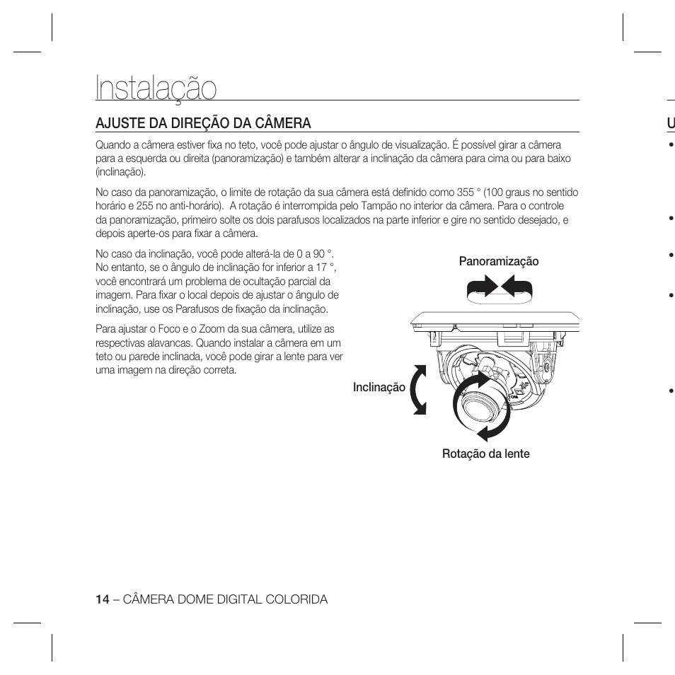 Instalação | Samsung DOME SCC-B5369 User Manual | Page 124 / 146