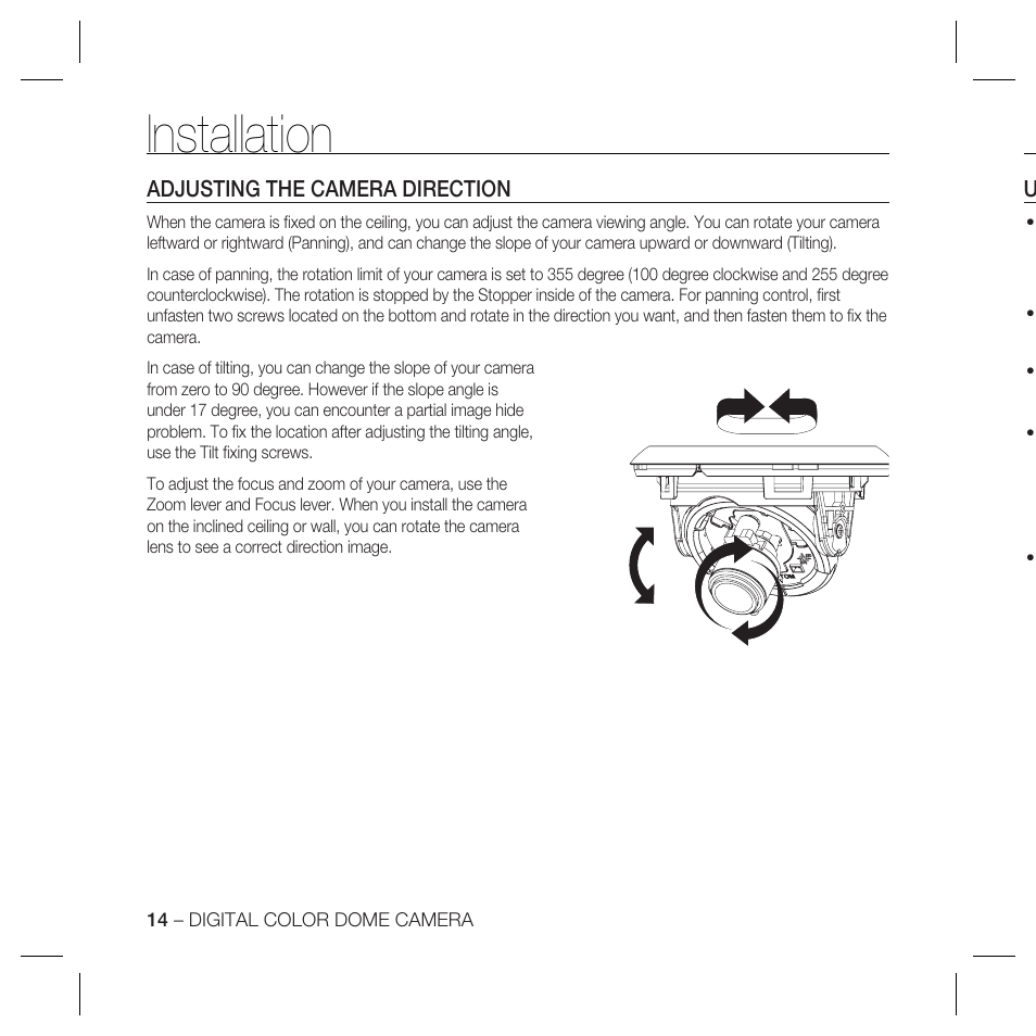 Installation | Samsung DOME SCC-B5369 User Manual | Page 14 / 146