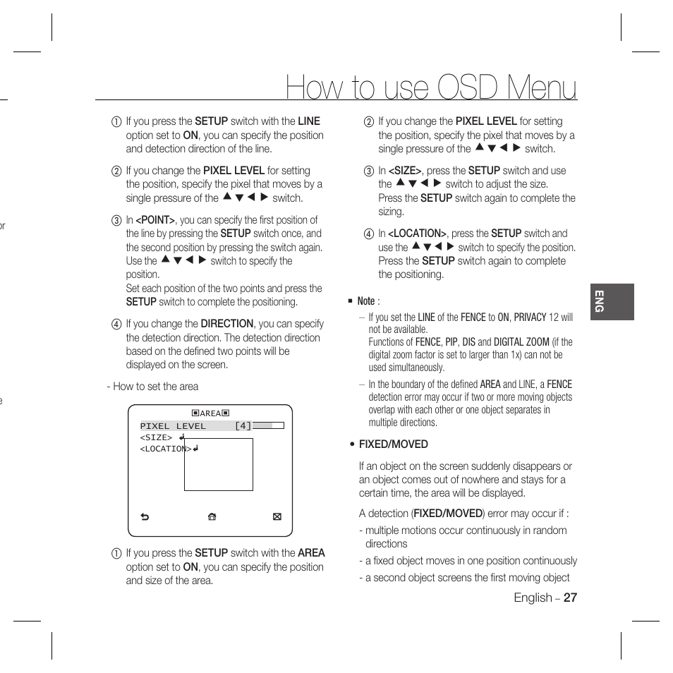 How to use osd menu | Samsung DOME SCC-B5369 User Manual | Page 27 / 146