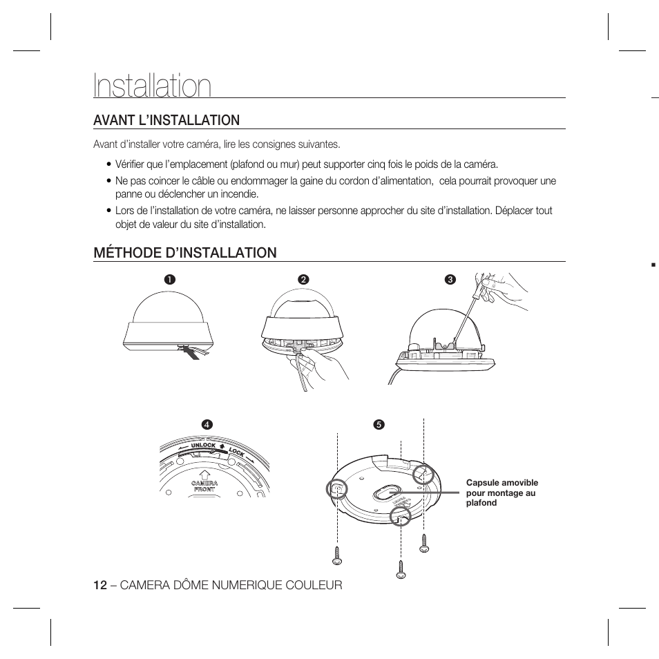 Installation | Samsung DOME SCC-B5369 User Manual | Page 48 / 146