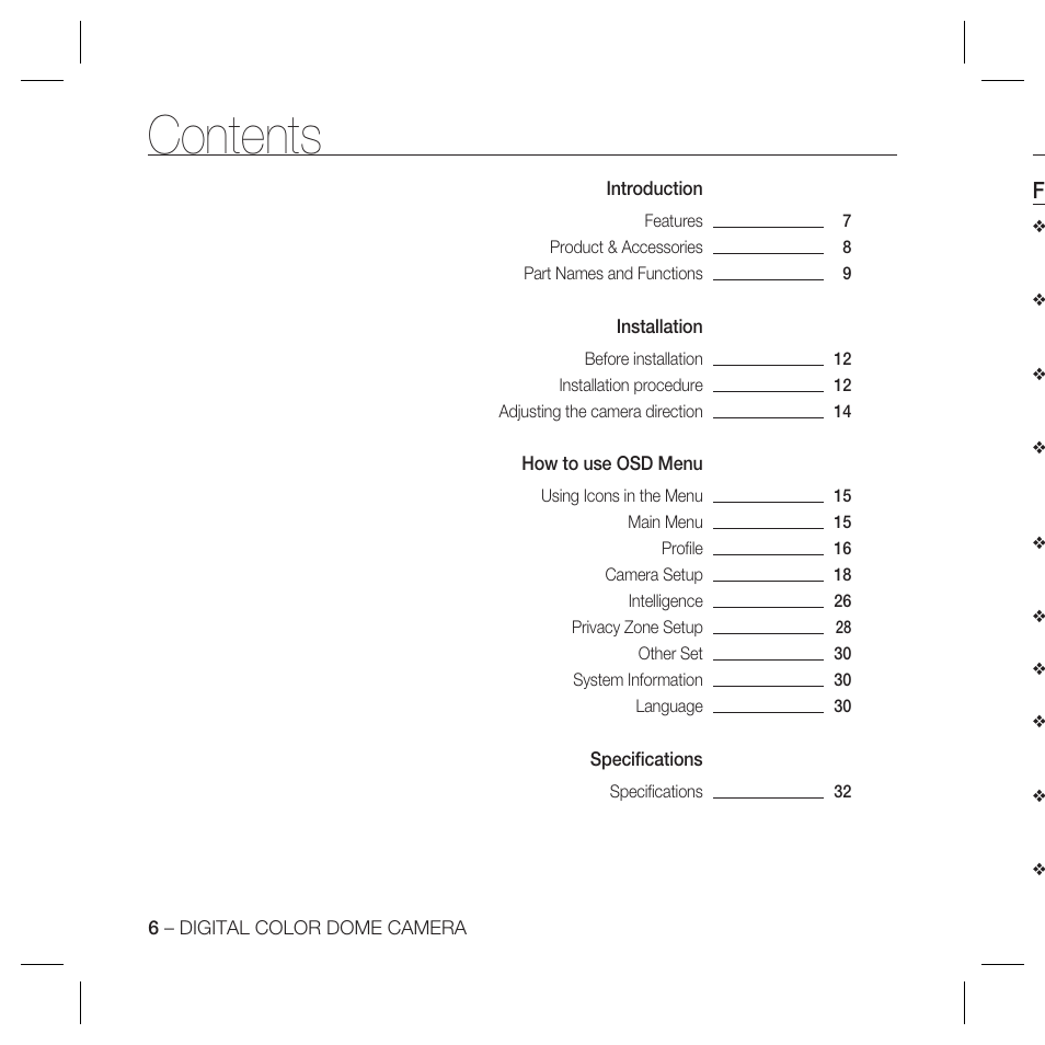 Samsung DOME SCC-B5369 User Manual | Page 6 / 146