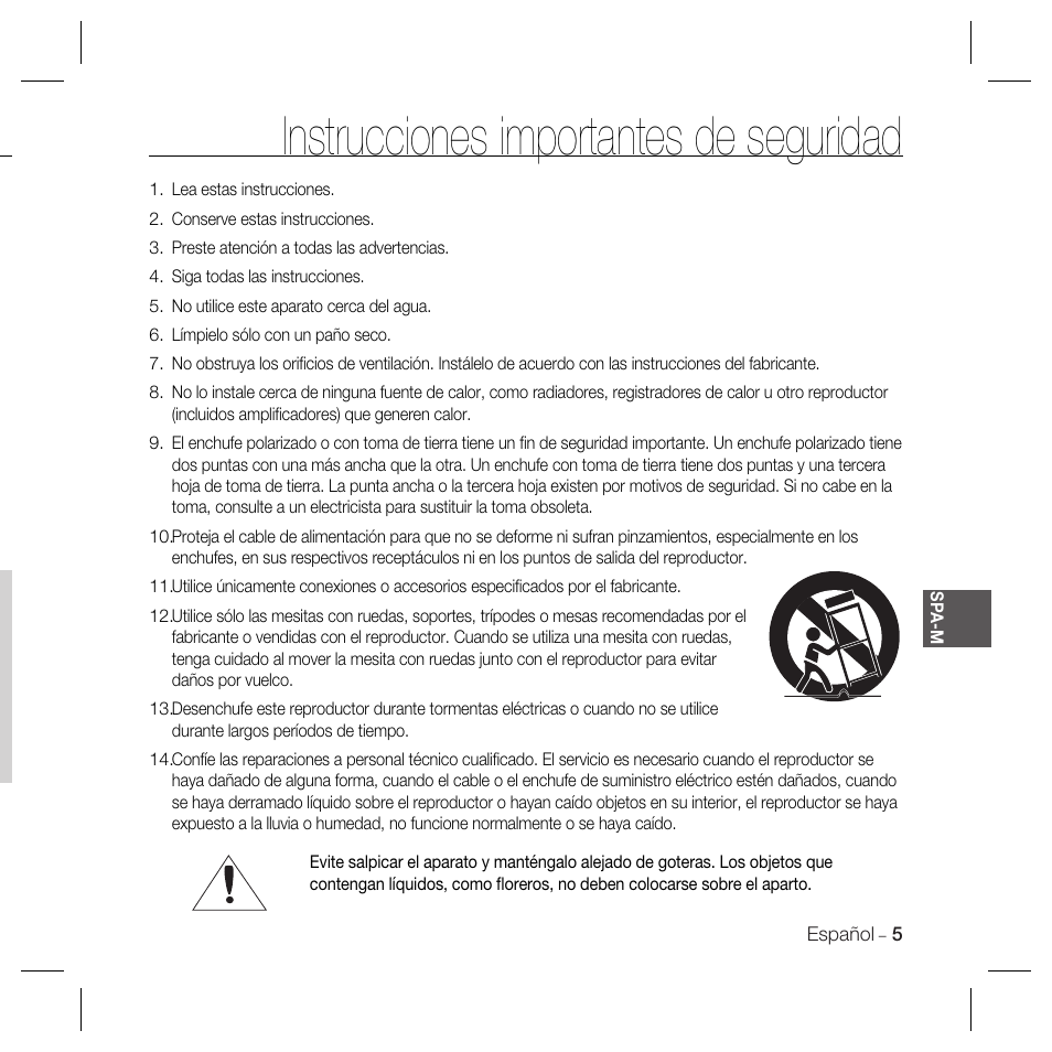 Instrucciones importantes de seguridad | Samsung DOME SCC-B5369 User Manual | Page 78 / 146