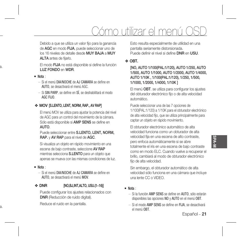 Cómo utilizar el menú osd | Samsung DOME SCC-B5369 User Manual | Page 94 / 146
