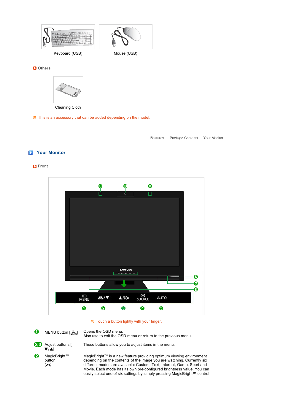 Your monitor | Samsung 220TN User Manual | Page 15 / 94