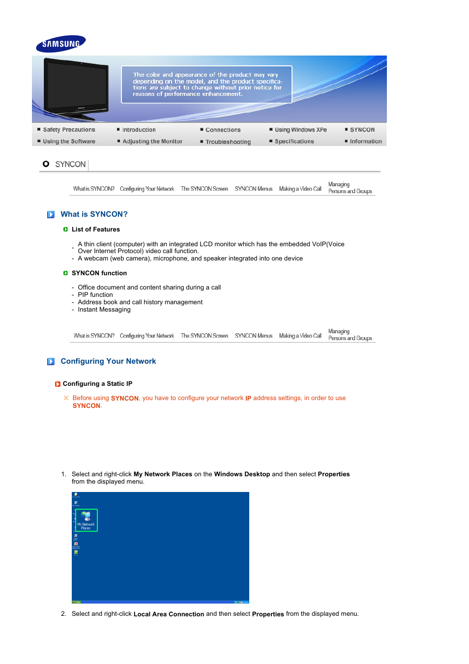 Syncon, What is syncon, Configuring | Samsung 220TN User Manual | Page 38 / 94