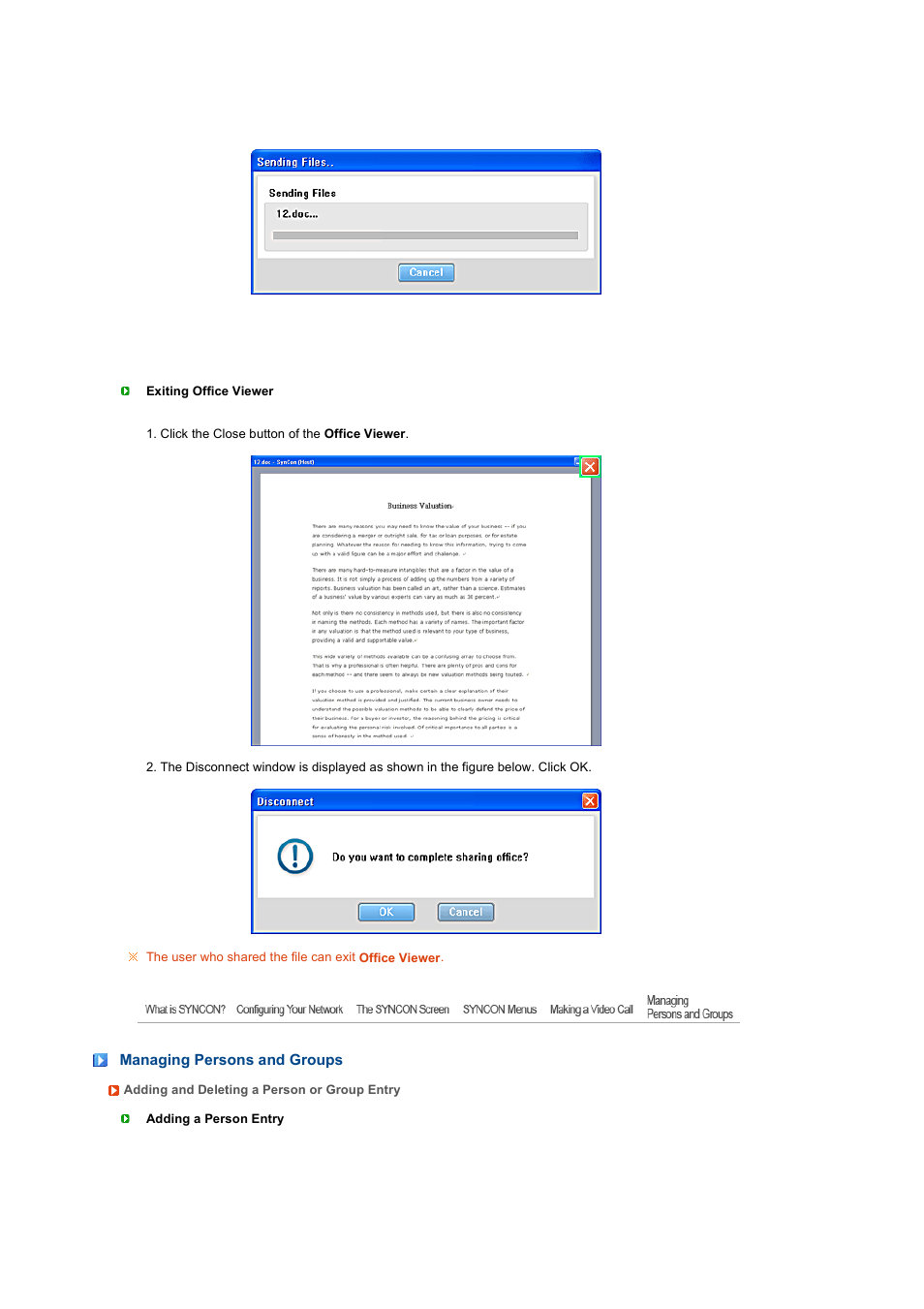 Managing persons and groups | Samsung 220TN User Manual | Page 52 / 94