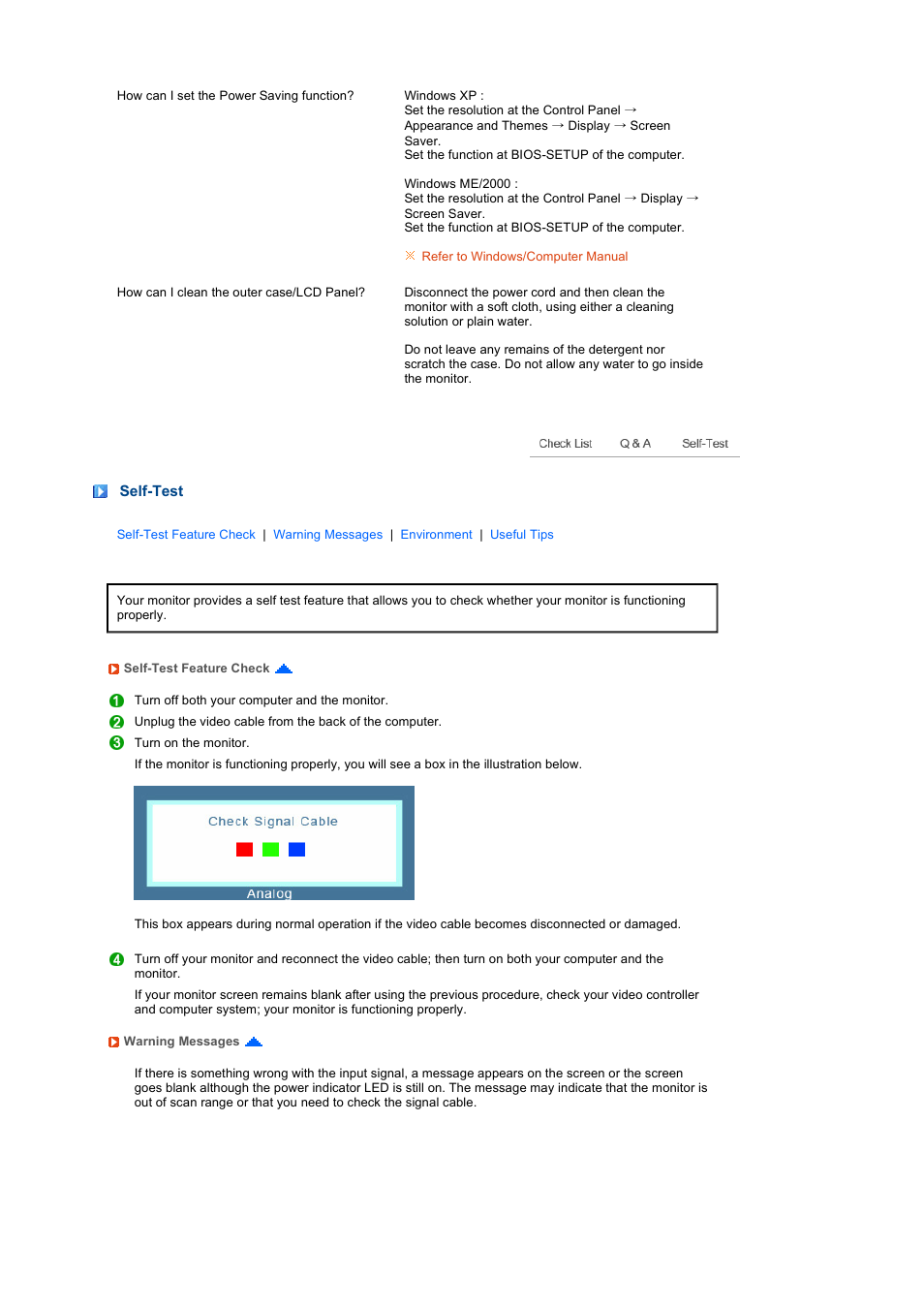 Self-test | Samsung 220TN User Manual | Page 85 / 94