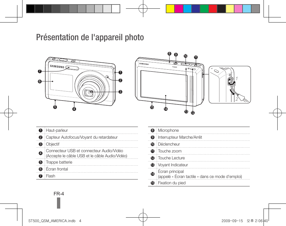 Présentation de l'appareil photo | Samsung ST500 User Manual | Page 24 / 32