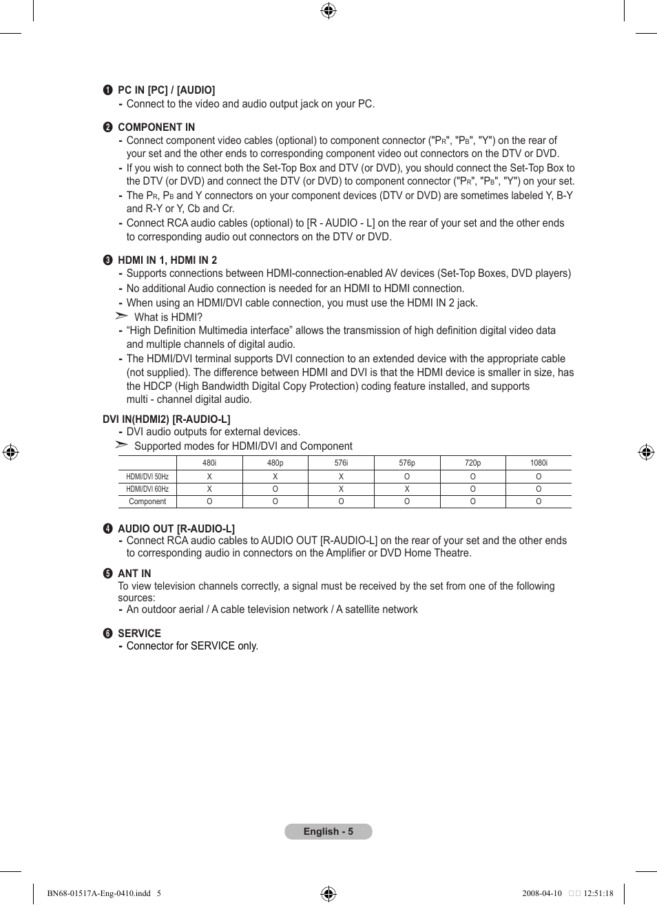 Samsung LEA LEA BN68-01517A-00 User Manual | Page 7 / 51