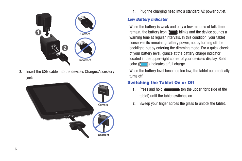 Switching the tablet on or off | Samsung Galaxy Tab A3LSGHI987 User Manual | Page 10 / 146