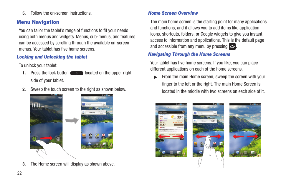 Menu navigation | Samsung Galaxy Tab A3LSGHI987 User Manual | Page 26 / 146