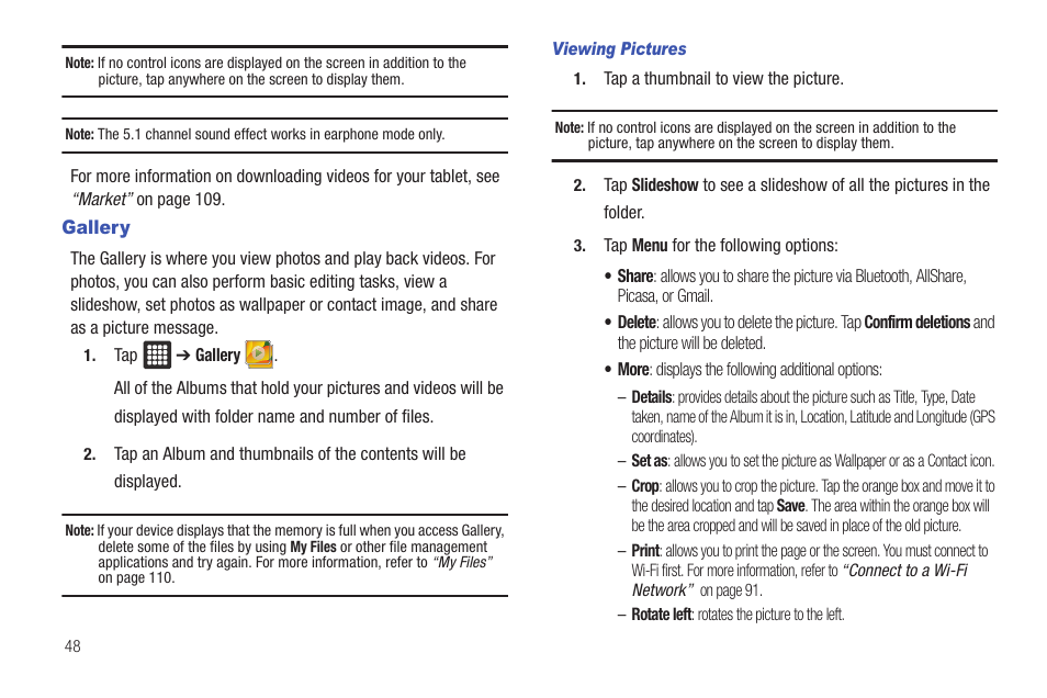 Gallery | Samsung Galaxy Tab A3LSGHI987 User Manual | Page 52 / 146