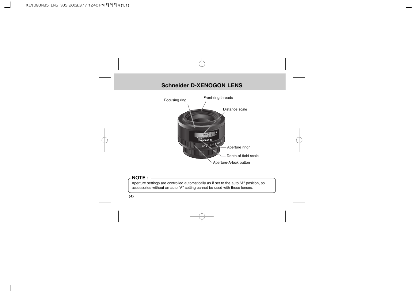 Schneider d-xenogon lens | Samsung Schneider D-XENOGON 35 User Manual | Page 6 / 24