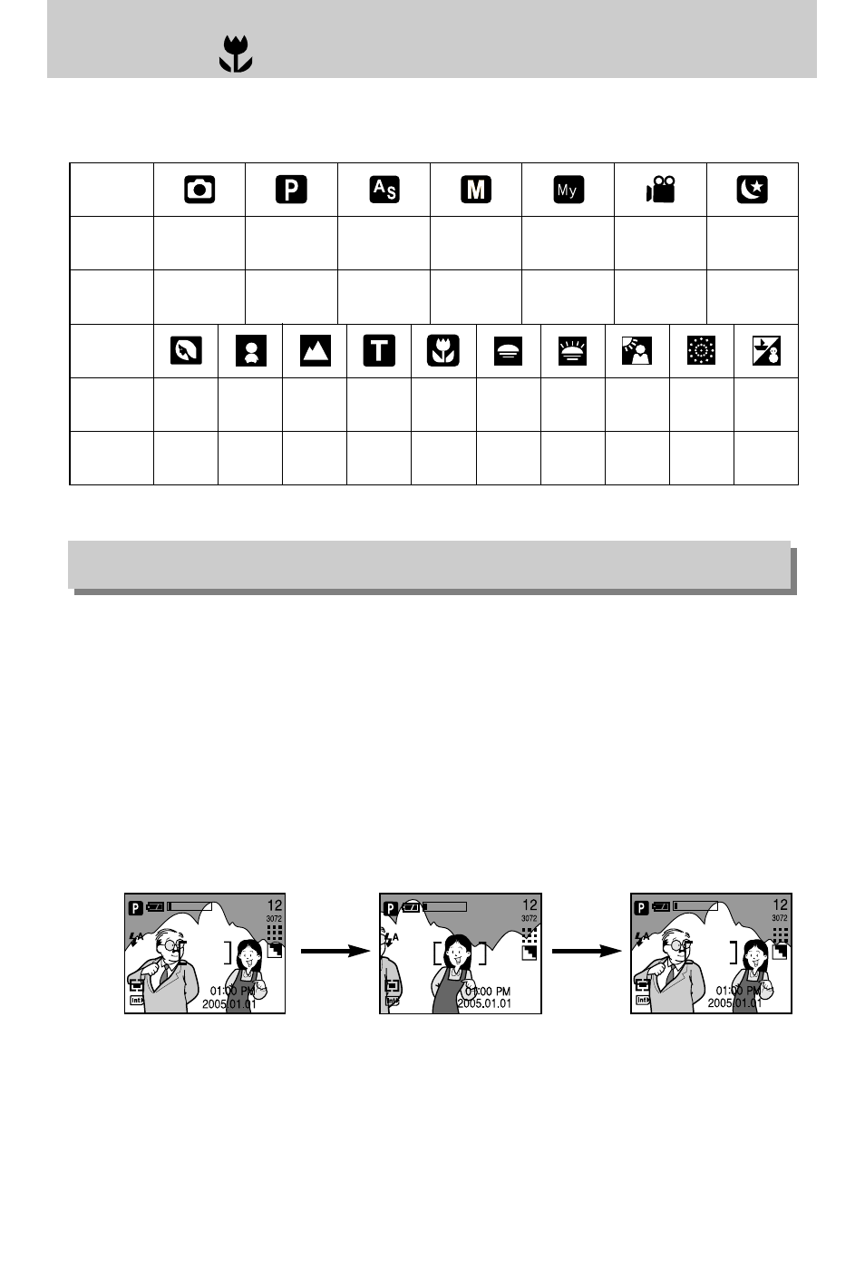 Macro( )/ down button(focusing), Focus lock | Samsung Digimax A7 User Manual | Page 30 / 136