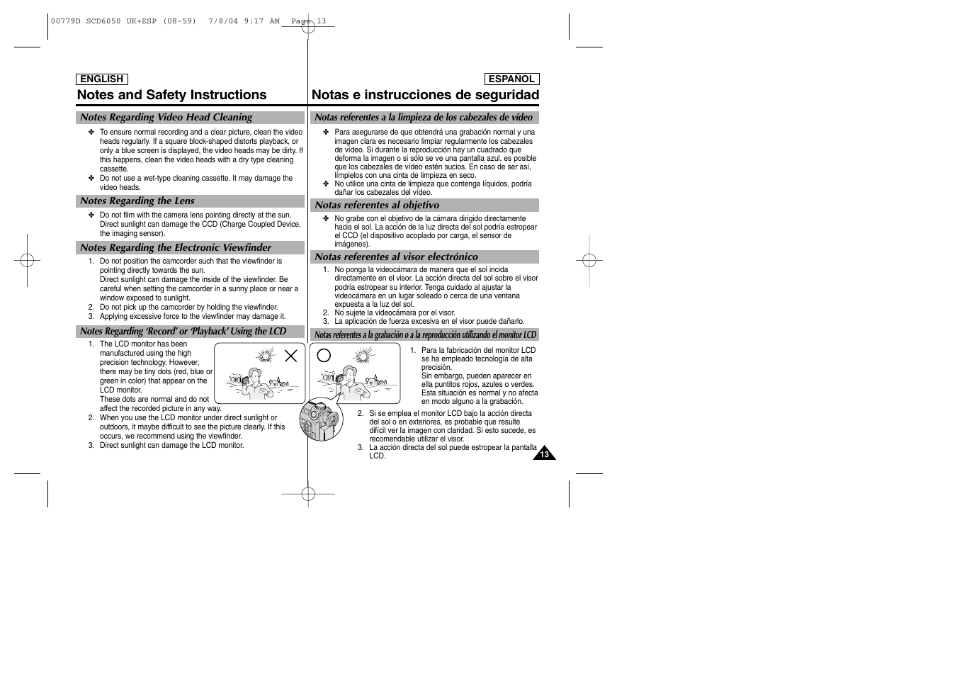 Notas e instrucciones de seguridad | Samsung SCD6050 User Manual | Page 13 / 166