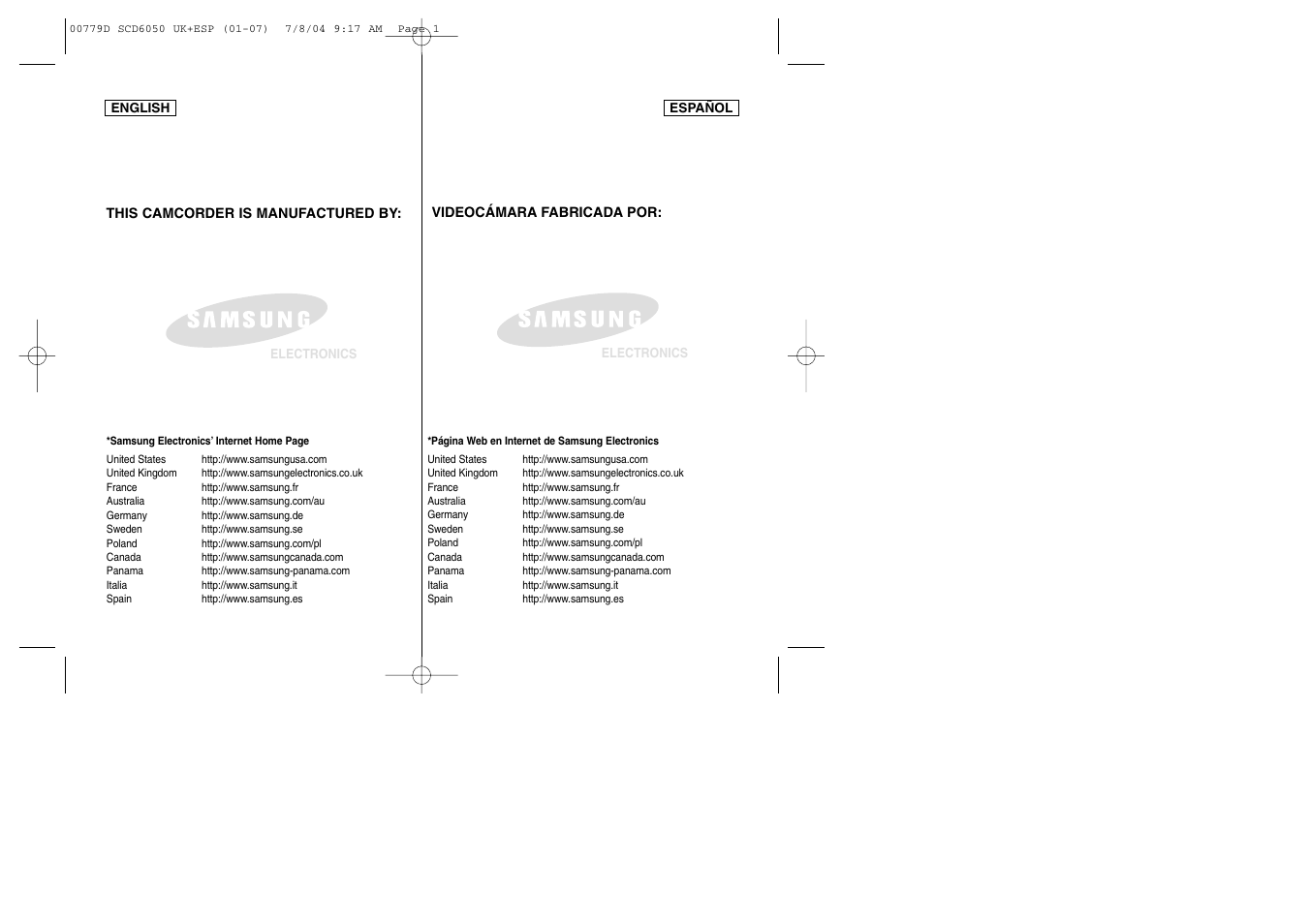 Samsung SCD6050 User Manual | Page 166 / 166
