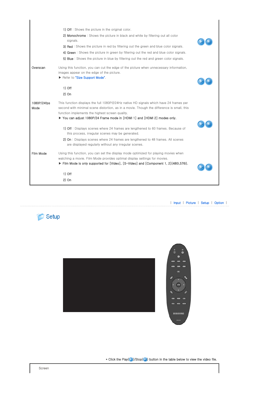 Setup | Samsung SP-A900B User Manual | Page 30 / 41