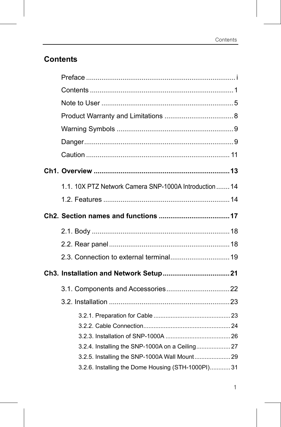 Samsung SNP-1000A User Manual | Page 5 / 118
