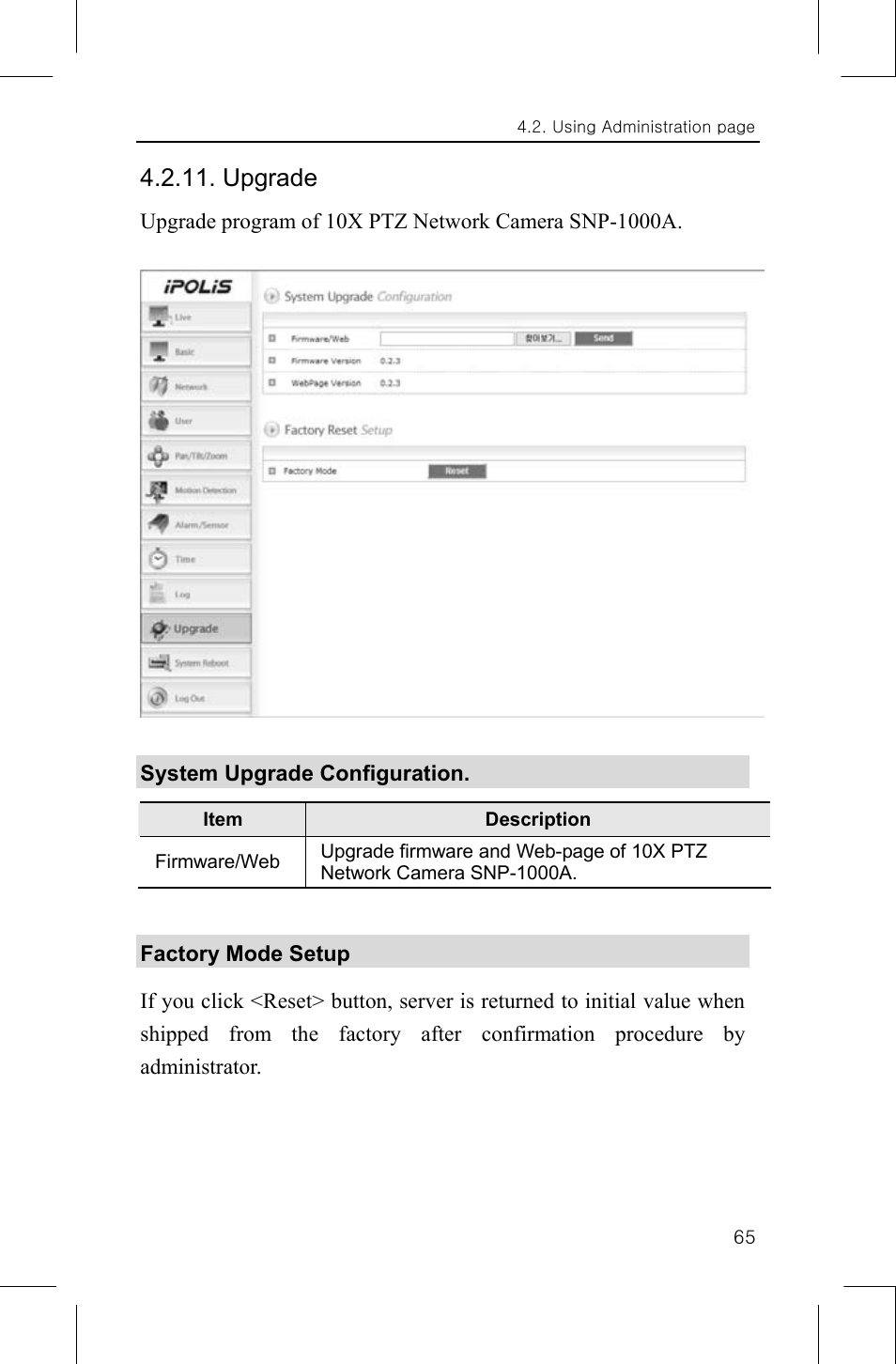 Upgrade | Samsung SNP-1000A User Manual | Page 69 / 118