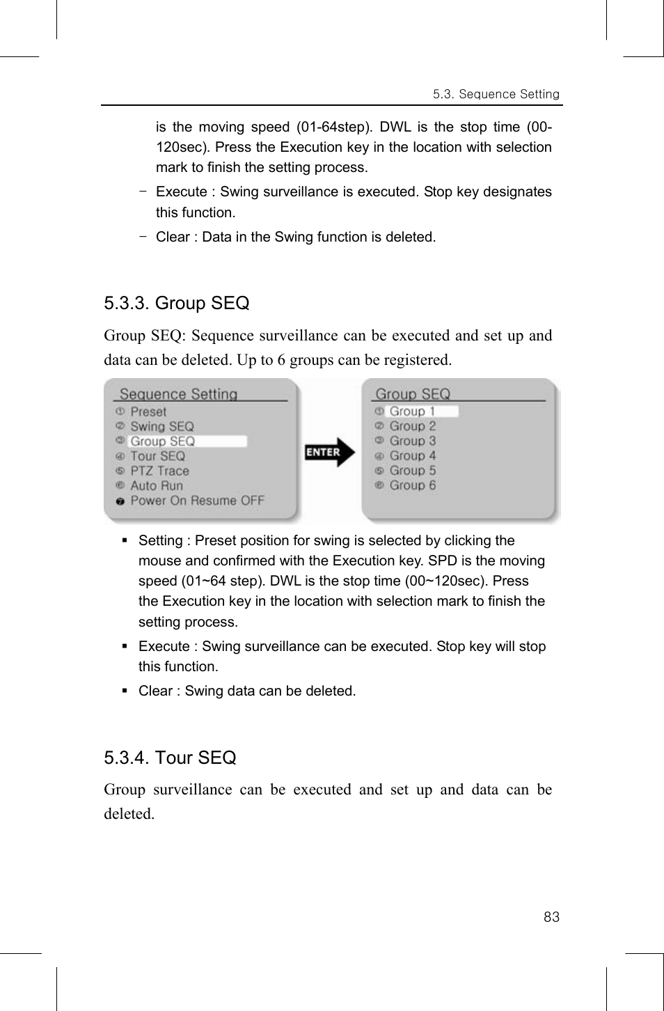Group seq, Tour seq | Samsung SNP-1000A User Manual | Page 87 / 118
