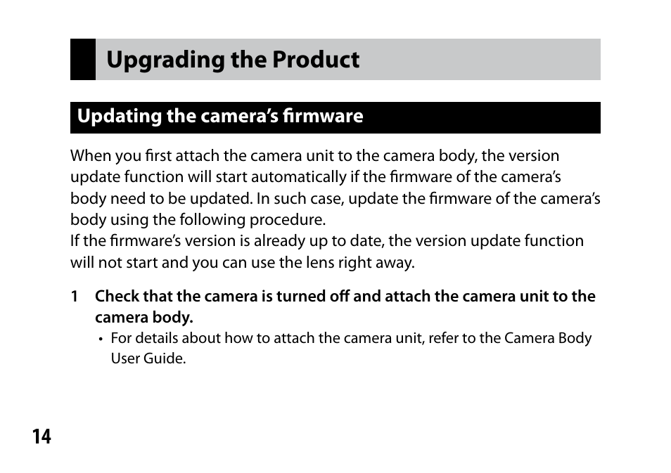 Upgrading the product | Samsung GR LENS A12 User Manual | Page 14 / 52
