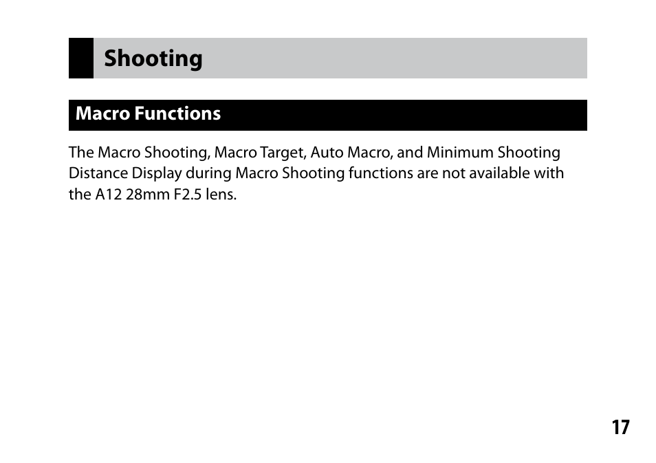 Shooting | Samsung GR LENS A12 User Manual | Page 17 / 52