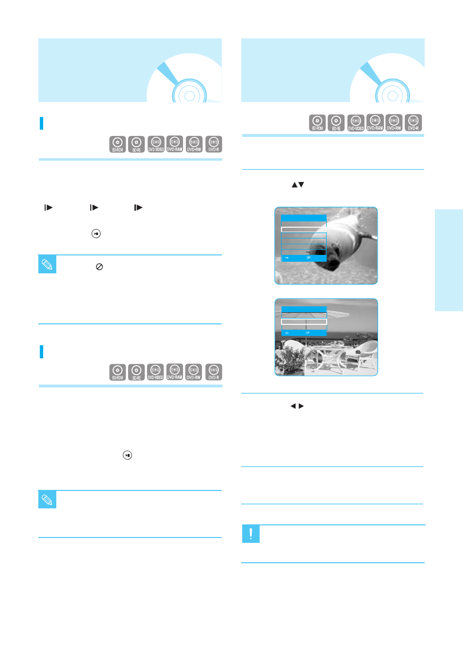 Slow motion play/step motion play, Using the displayfunction, Playback | English - 25, Step motion play, Slow motion play | Samsung BD-P1200 User Manual | Page 26 / 56