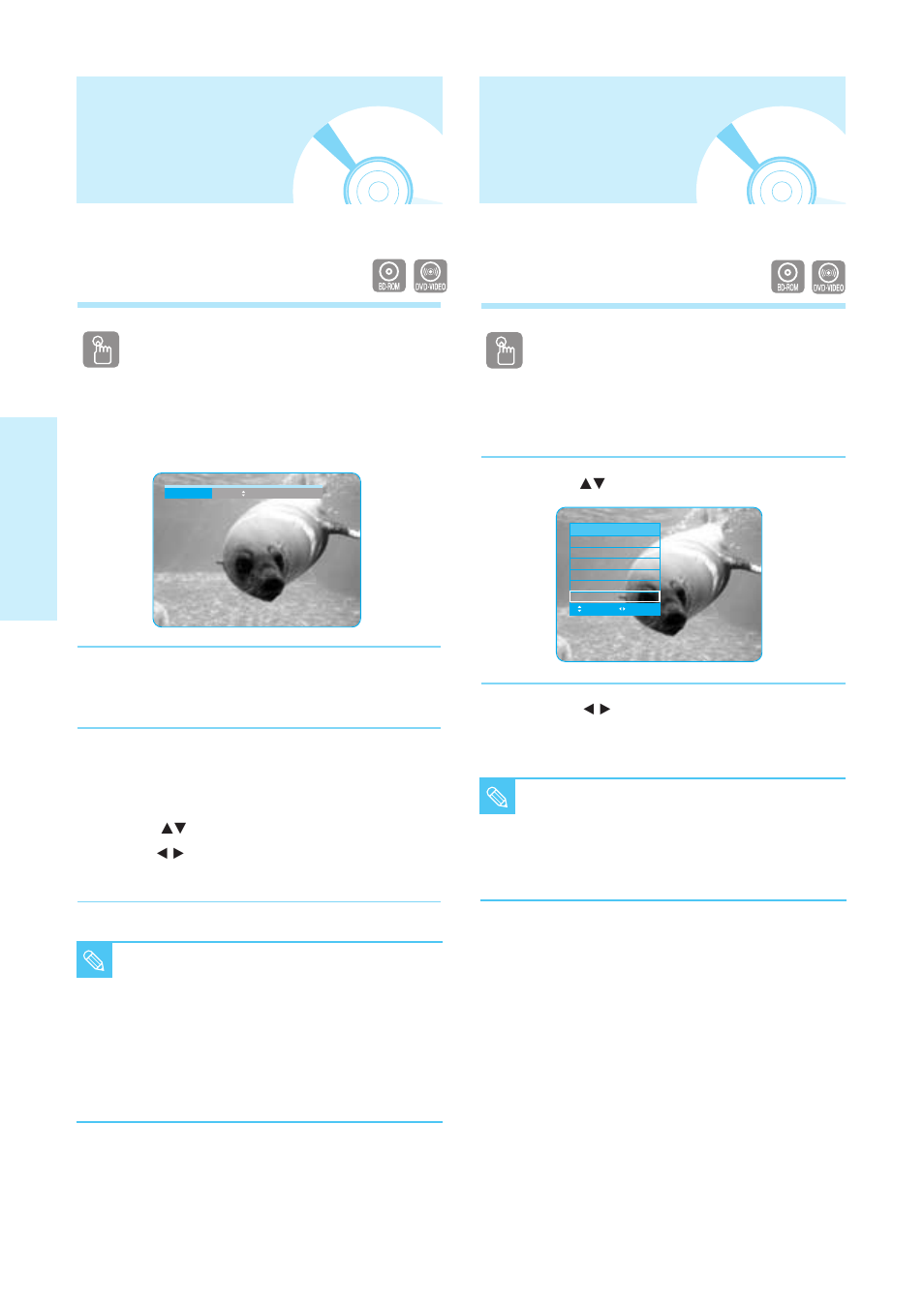 Selecting the subtitlelanguage, Changing the cameraangle, Selecting the subtitle language | Changing the camera angle, Playback, 28 - english, Using the subtitle button, Using the info button, Using the angle function | Samsung BD-P1200 User Manual | Page 29 / 56