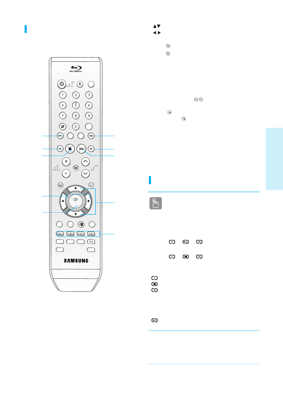 Playback, English - 31, Repeat cd (cd-da) & mp3 | Using the repeat button | Samsung BD-P1200 User Manual | Page 32 / 56