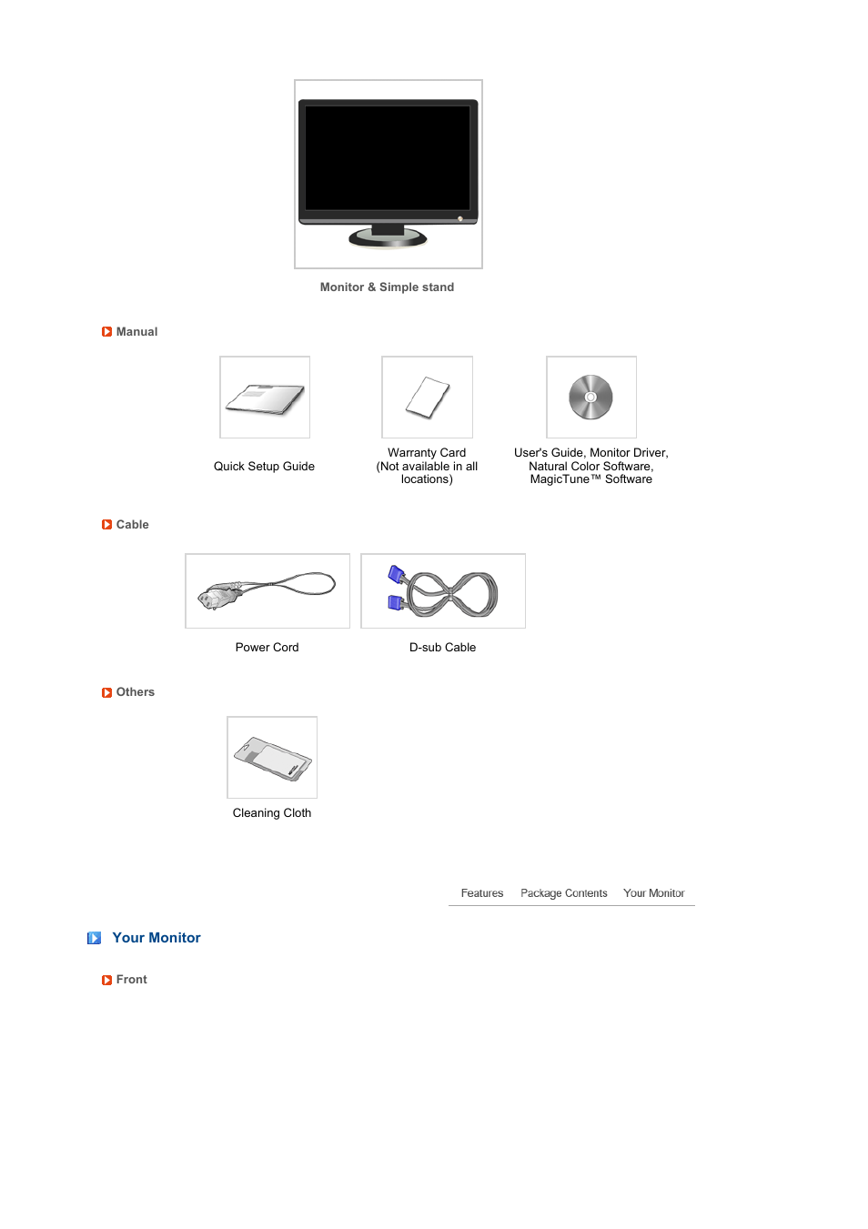 Your monitor | Samsung 226NW User Manual | Page 12 / 52