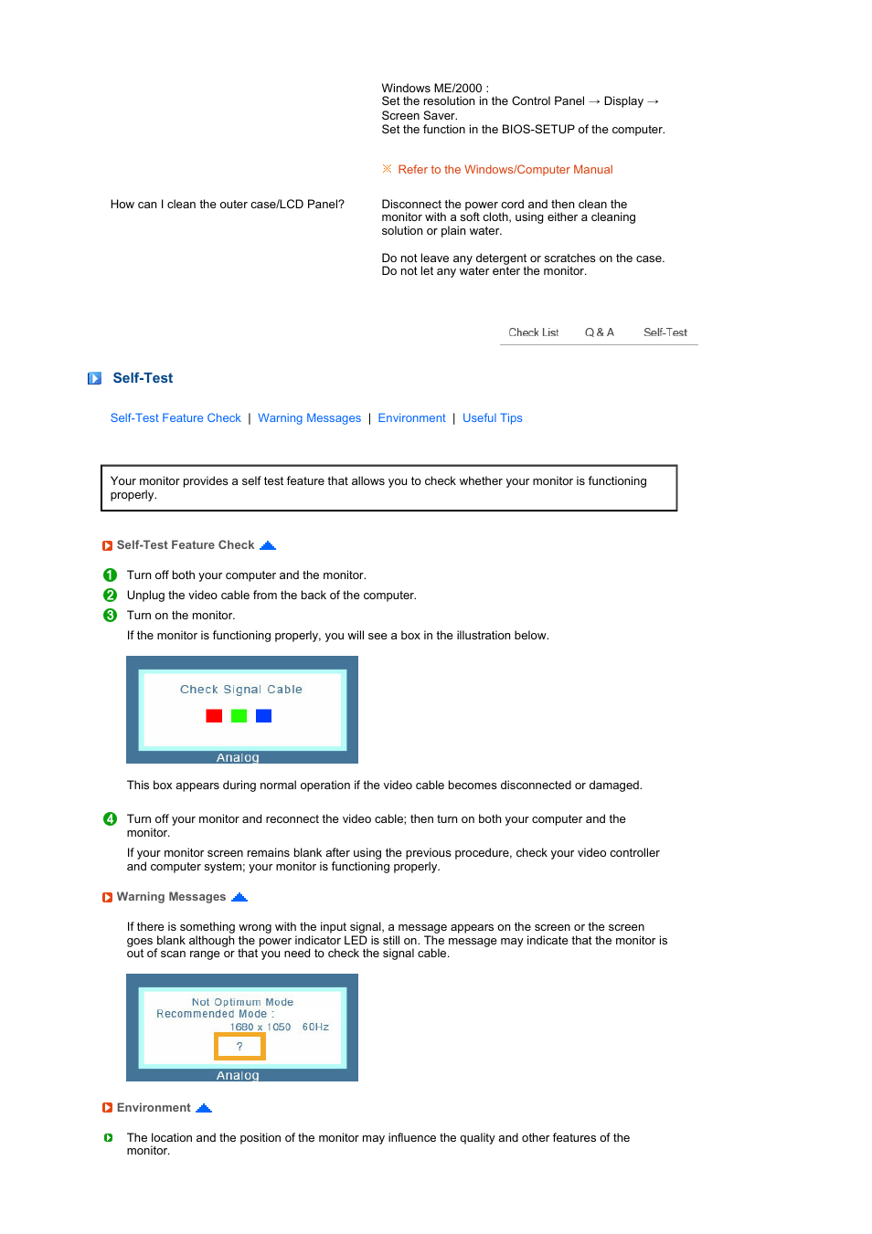 Self-test | Samsung 226NW User Manual | Page 40 / 52