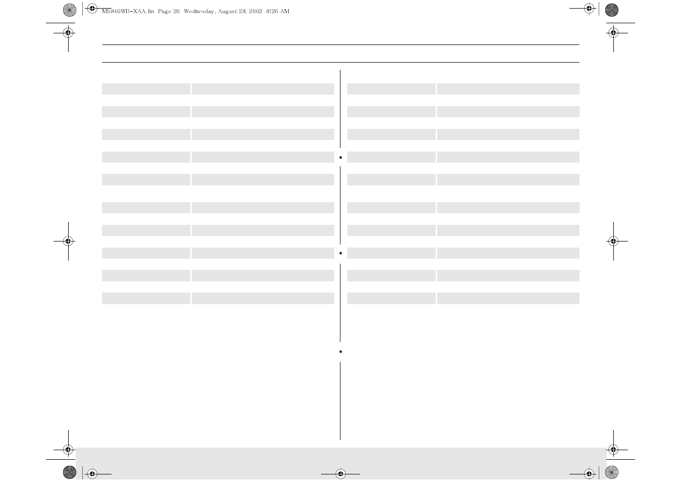 Appendix, Specifications | Samsung MS840CB User Manual | Page 20 / 24