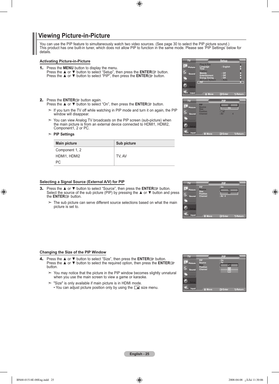 Viewing picture-in-picture | Samsung Digimax 330 User Manual | Page 27 / 102